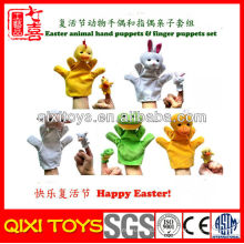 Made in China Páscoa Animal Plush Par fantoches de mão e conjunto de fantoches de dedo